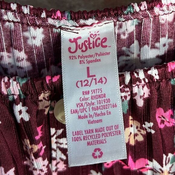 5 for $25🔥Justice Floral Pink Jumpsuit Romper Girls Large (12-14) - Picture 3 of 5